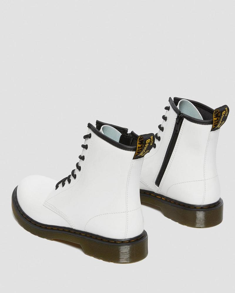 White Kids' Dr Martens Youth 1460 Patent Leather Lace Up Boots | CA 711RVD